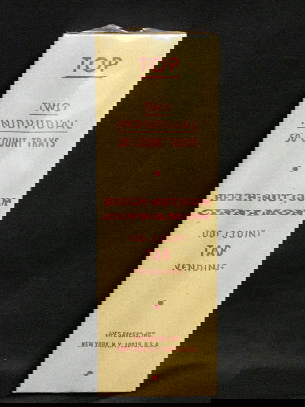 NOS MIB BEECH NUT TAB CHEWING GUM 100 COUNT: NOS MIB BEECH NUT TAB CHEWING GUM 100 COUNT New old stock, Mint in box package of Beech-Nut tab chewing gum 100 count cinnamon flavor, See photos, A rare find, See lot No. 54 to view opened package,