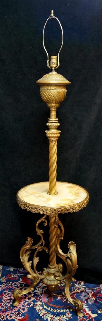 VICTORIAN BRASS  PIANO LAMP W/ONYX TOP (1 of 6)