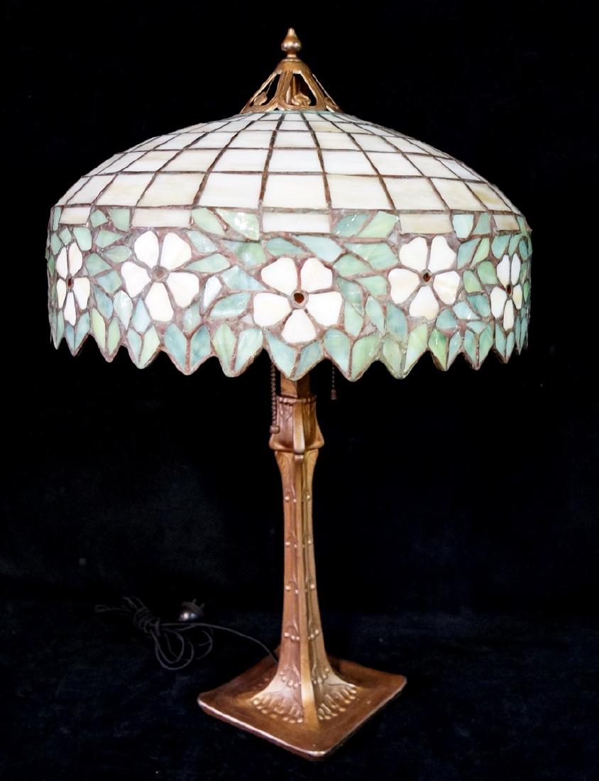 HANDEL LAMP (?) W/ TEE PEE SHADE BASE UNSIGNED (1 of 6)