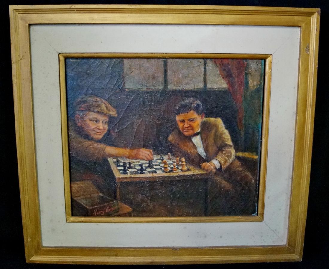 O/C HARRY GORSON SGN. "PLAYING CHESS" (1 of 6)