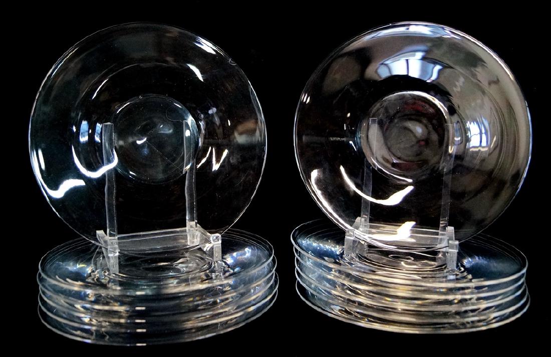 12 STEUBEN CRYSTAL LUNCHEON PLATES 7" DIA. (1 of 2)
