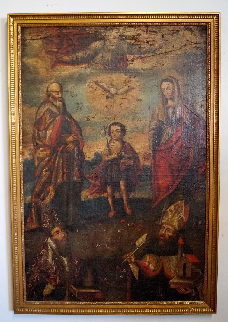 18TH C. O/C ARGENTINIAN RELIGIOUS SCENE (1 of 7)