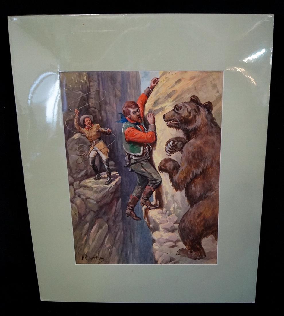 R. PROWSE ILLUSTRATOR WATERCOLOR BUFFALO BILL MAGAZINE (1 of 4)