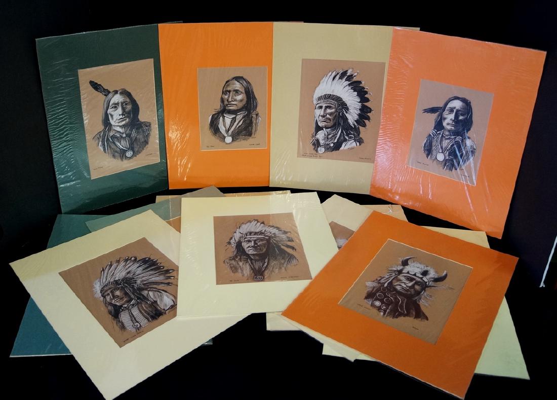 T. ODUM  GROUP 13 CRAYON "INDIAN CHIEFS" (1 of 6)