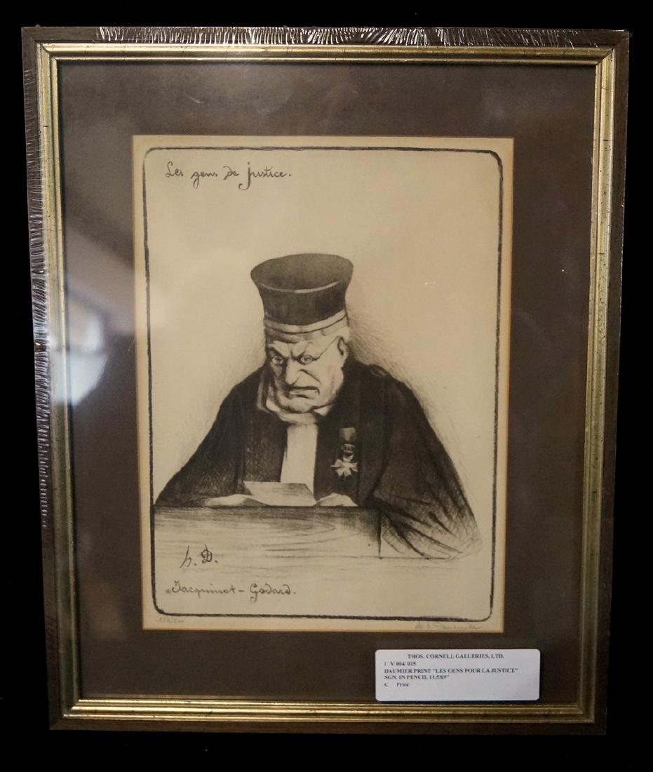 DAUMIER PRINT "LES GENS POUR LA JUSTICE" SGN. IN PENCIL (1 of 3)