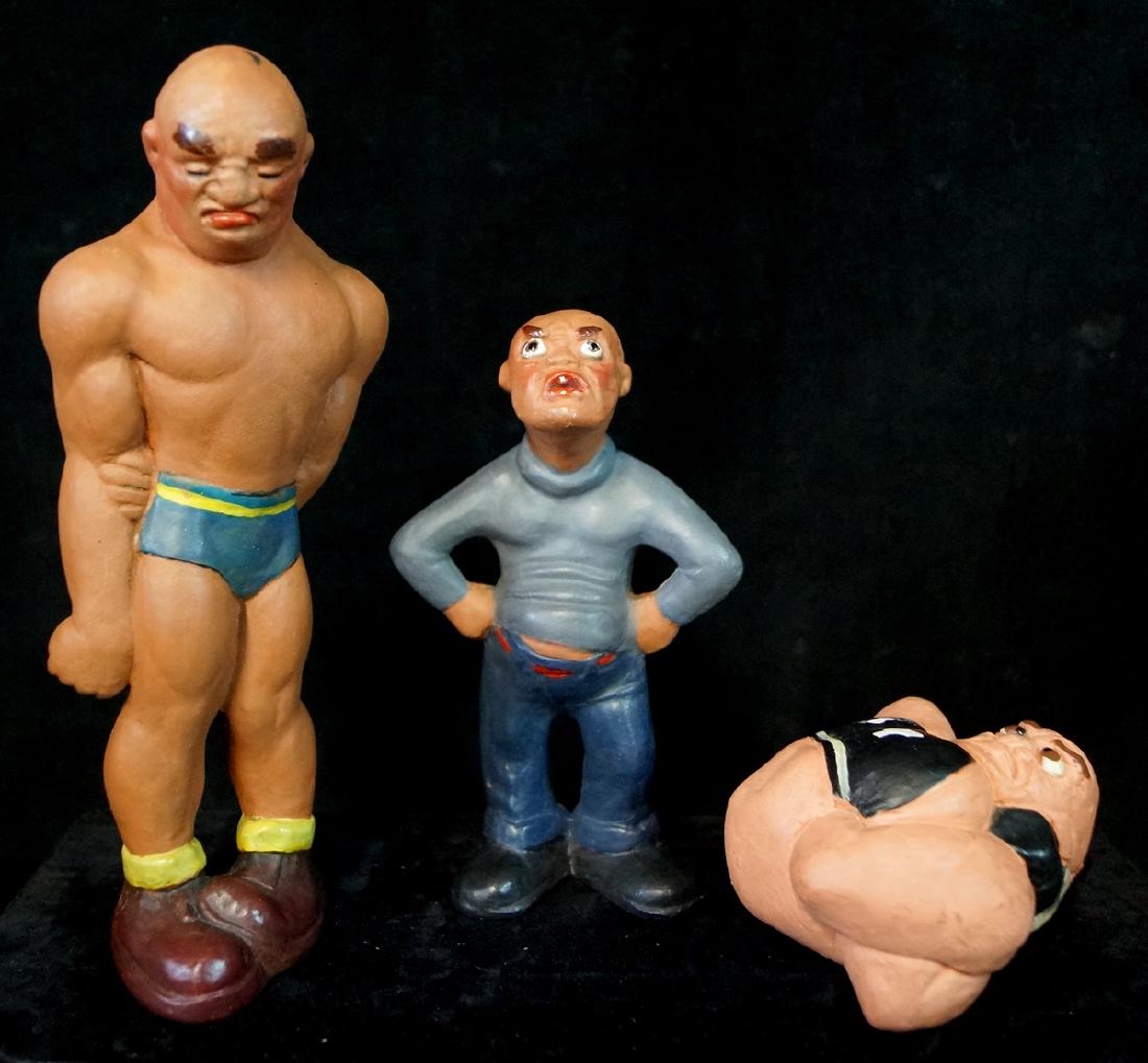 3 RITTGERS WRESTLING FIGURES C. 1941 TALLEST (1 of 10)