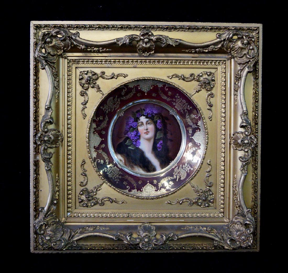 ROYAL VIENNA CABINET PLATE IN GILT FRAME (1 of 6)