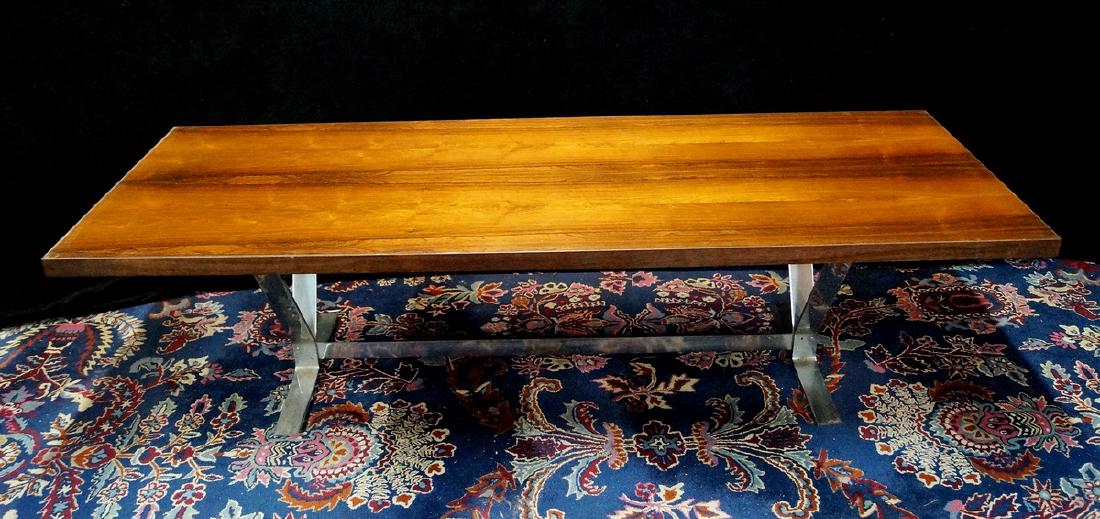 MID CENTURY CHROME & ROSEWOOD COCKTAIL TABLE (1 of 6)