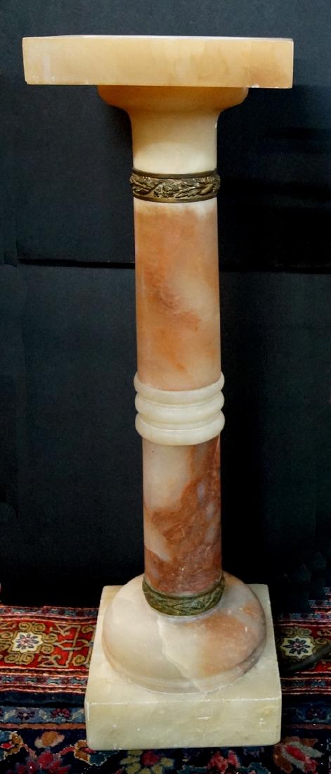 ALABASTER PEDESTAL: ALABASTER PEDESTAL 38"H
