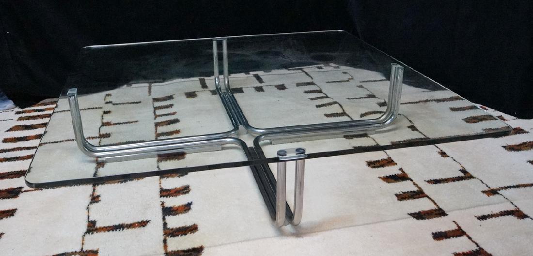 CASSINA ITALY CHROME & GLASS COCKTAIL TABLE (1 of 4)