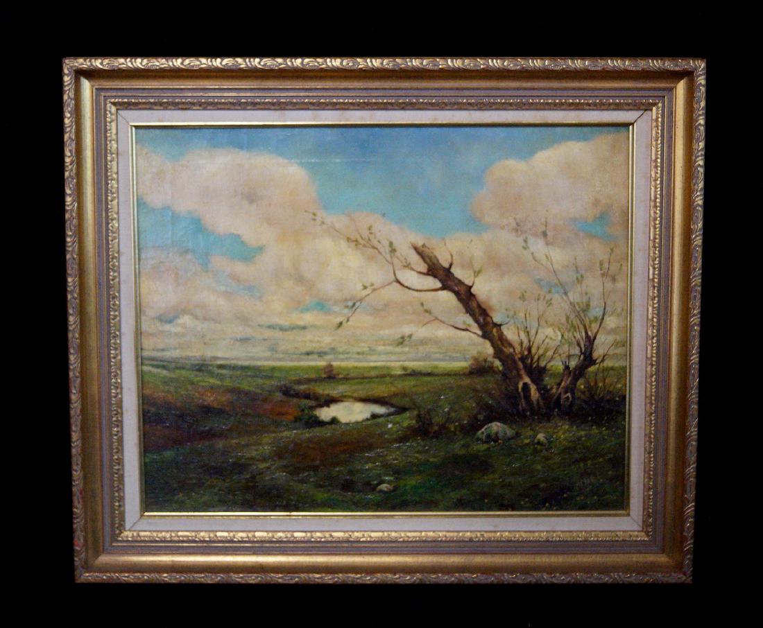 E. BARTHEL O/C "LANDSCAPE W/ BLUE SKY" (1 of 2)