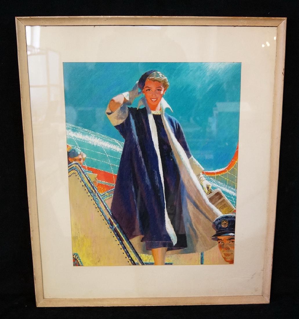 ILLUSTRATION ON ARTISTS BOARD "WOMAN DESCENDING FROM A (1 of 5)