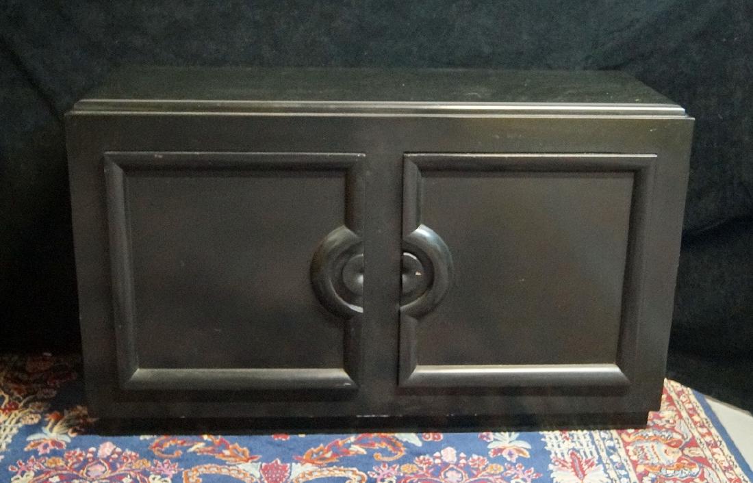BLACK MID CENTURY MODERN CREDENZA: BLACK MID CENTURY MODERN CREDENZA 32"H 54"L 19"D
