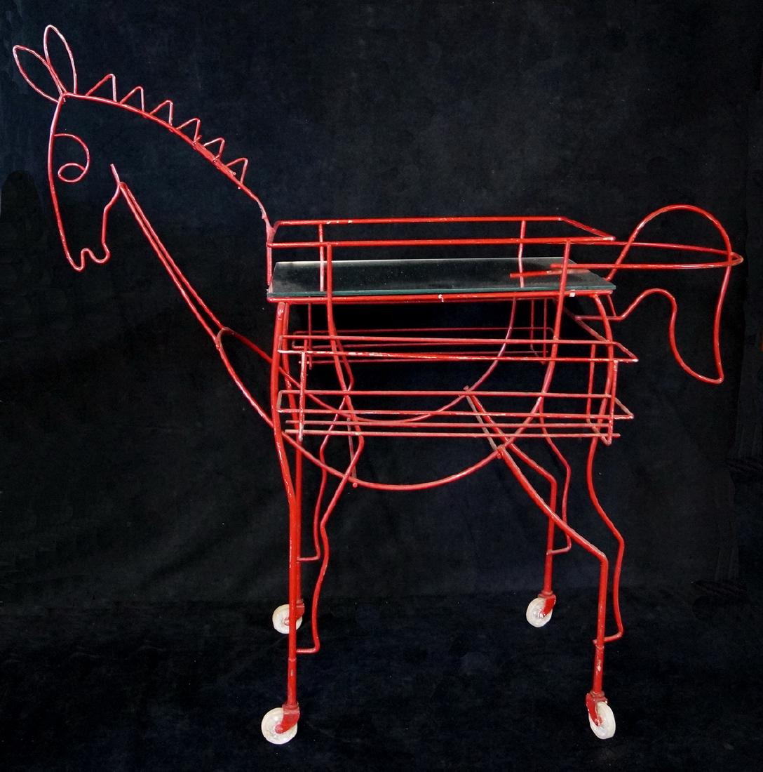 WIRE HORSE MOTIF BAR CART (1 of 4)