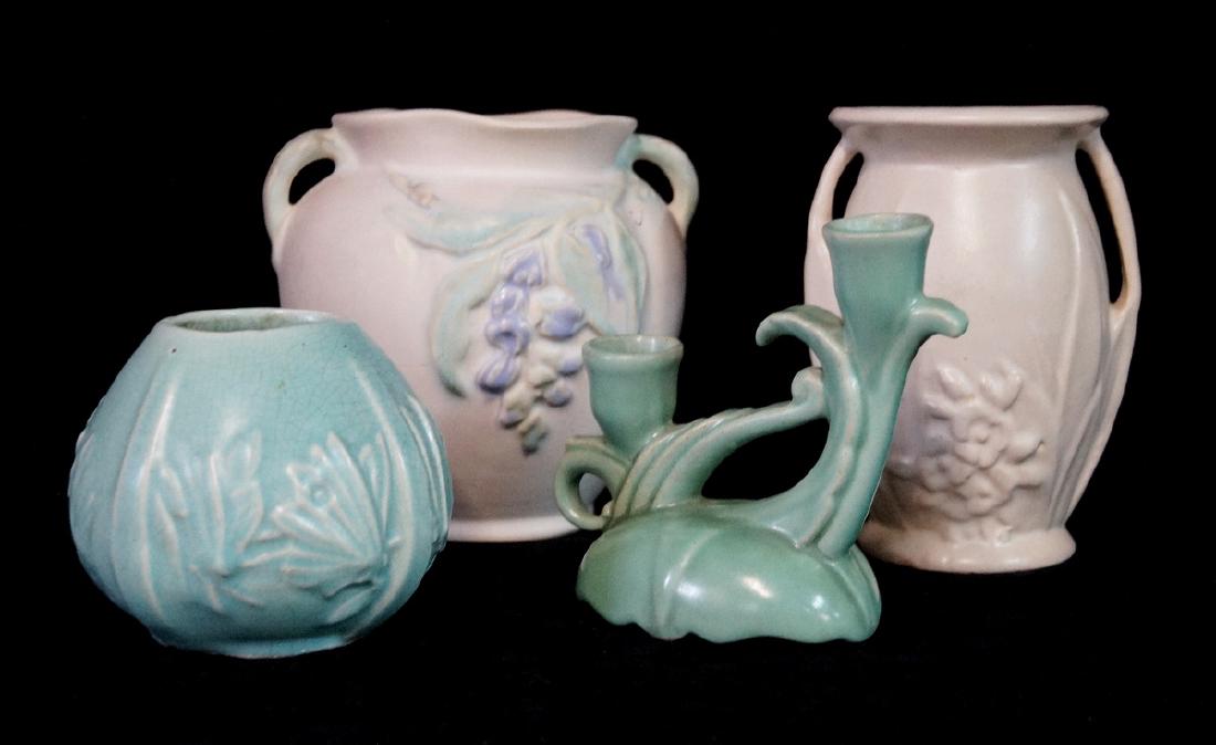 4 PCS. POTTERY, INC. WELLER, (1 of 4)