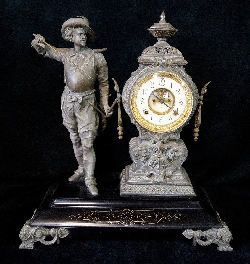 ANSONIA "CAVALIER" FIGURAL CLOCK (1 of 8)