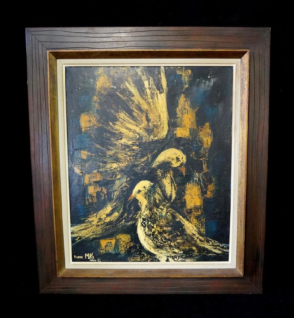 PIERRE MAS SGN. O/C BIRDS PARIS 1962 (1 of 9)