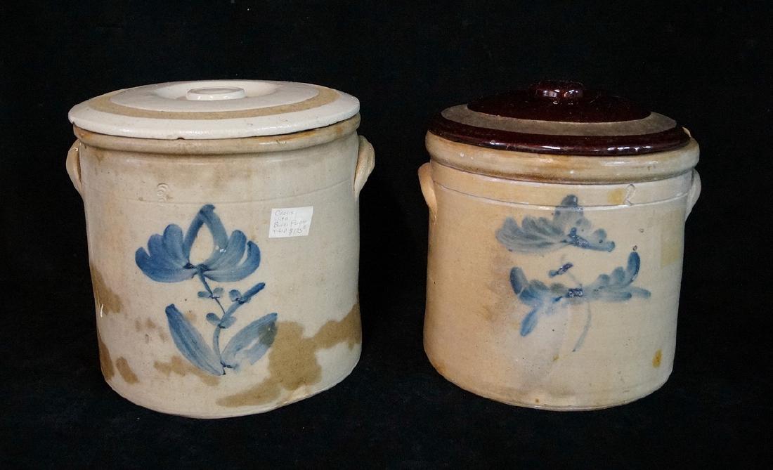 2 BLUE DECORATED CROCKS (1 of 8)