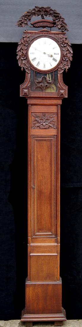 19TH C. FRENCH TALL CASE CLOCK W/ BIRD & FRUIT MOTIF (1 of 6)