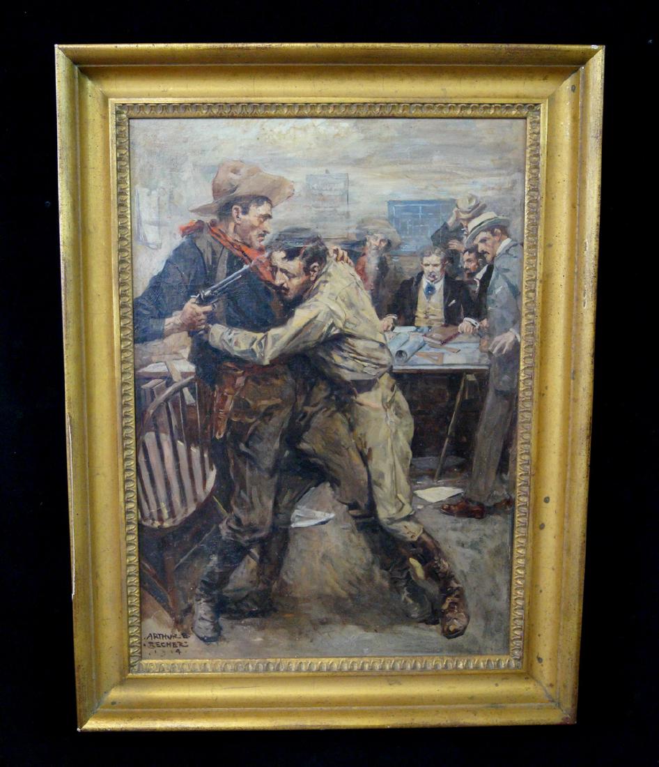 ARTHUR BECHER SGN. O/C "CONFRONTATION" (1 of 7)