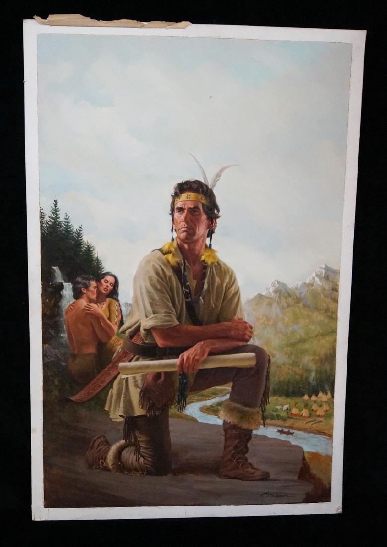 BERRAN SGN. ILLUSTRATION OIL ON ARTISTS BOARD "NO MANS (1 of 5)