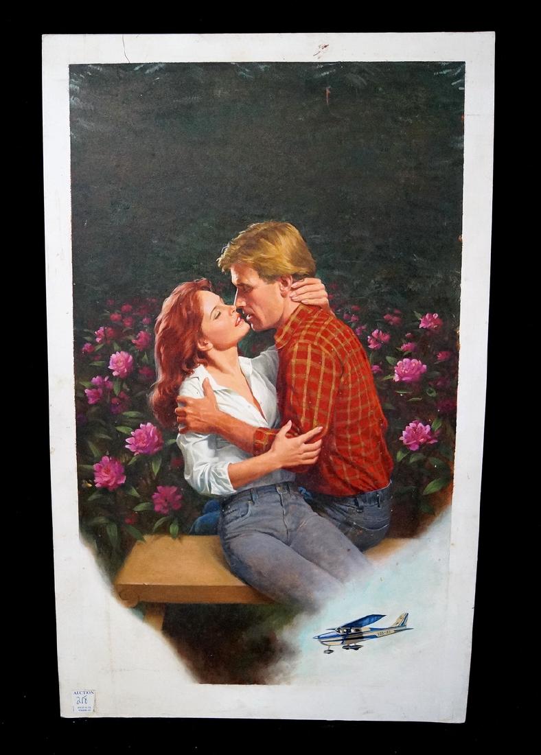 BERRAN SGN. ILLUSTRATION OIL ON ARTISTS BOARD W/ CORBIN (1 of 4)