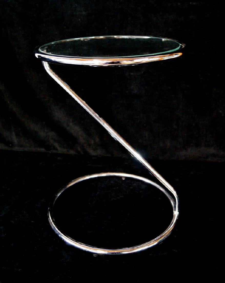 MID CENTURY CHROME OCCASIONAL TABLE (1 of 4)