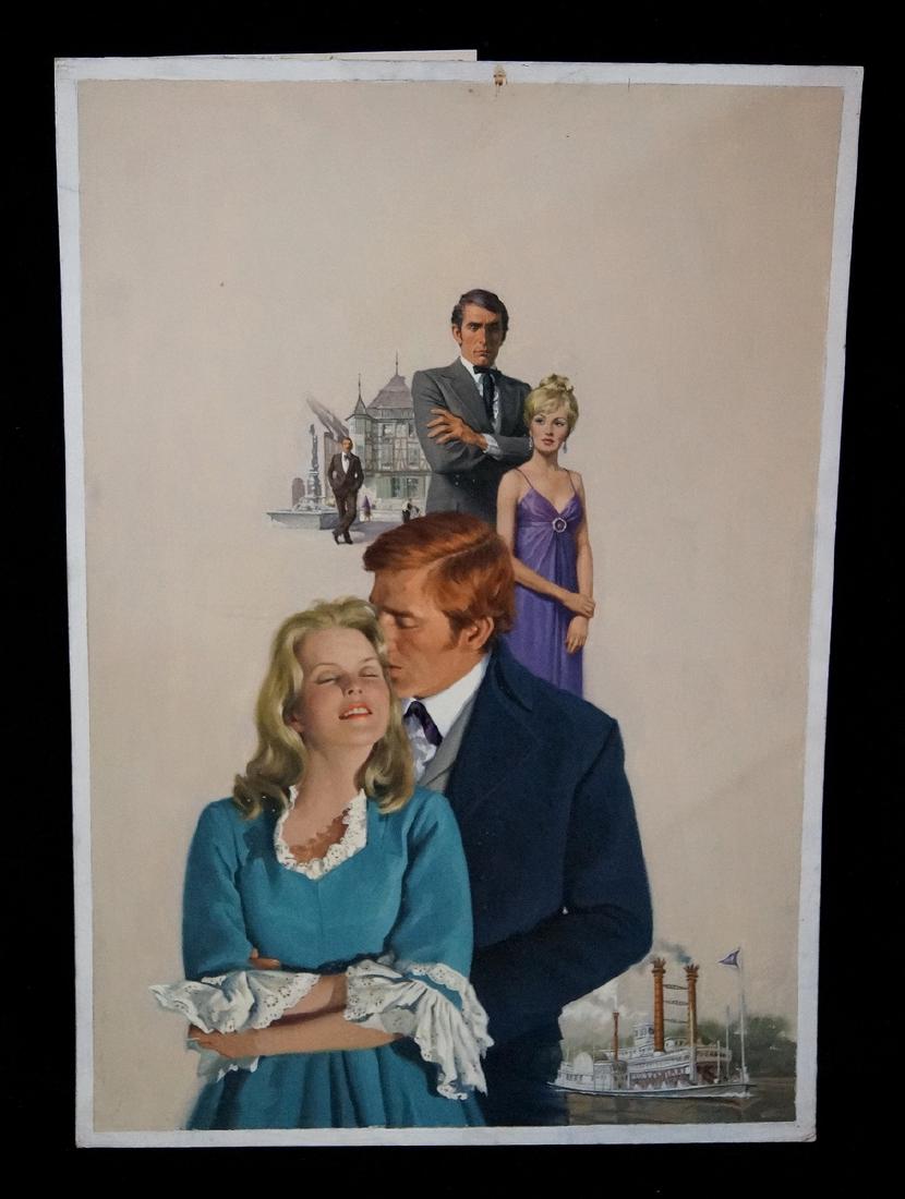 R. BERRAN SGN. ILLUSTRATION OIL ON ARTISTS BOARD: R. BERRAN SGN. ILLUSTRATION OIL ON ARTISTS BOARD "STEAMBOAT GOTHIC" 28X20"