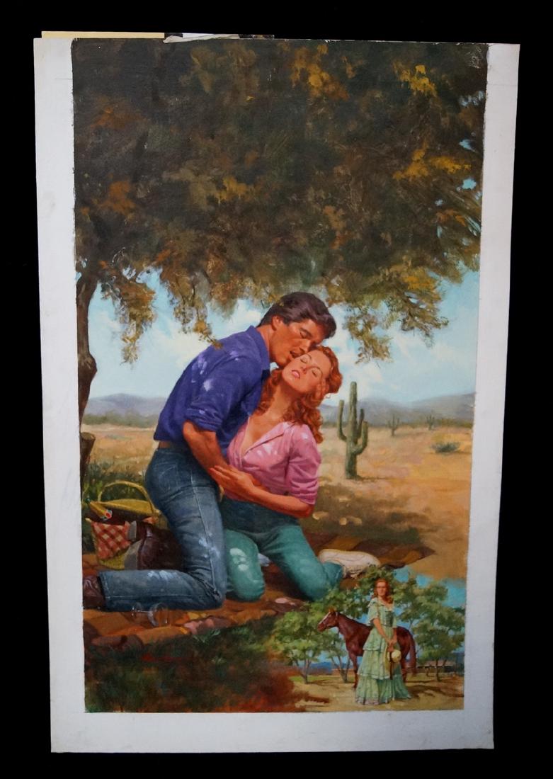 R. BERRAN SGN. ILLUSTRATION OIL ON ARTISTS BOARD "AS (1 of 6)