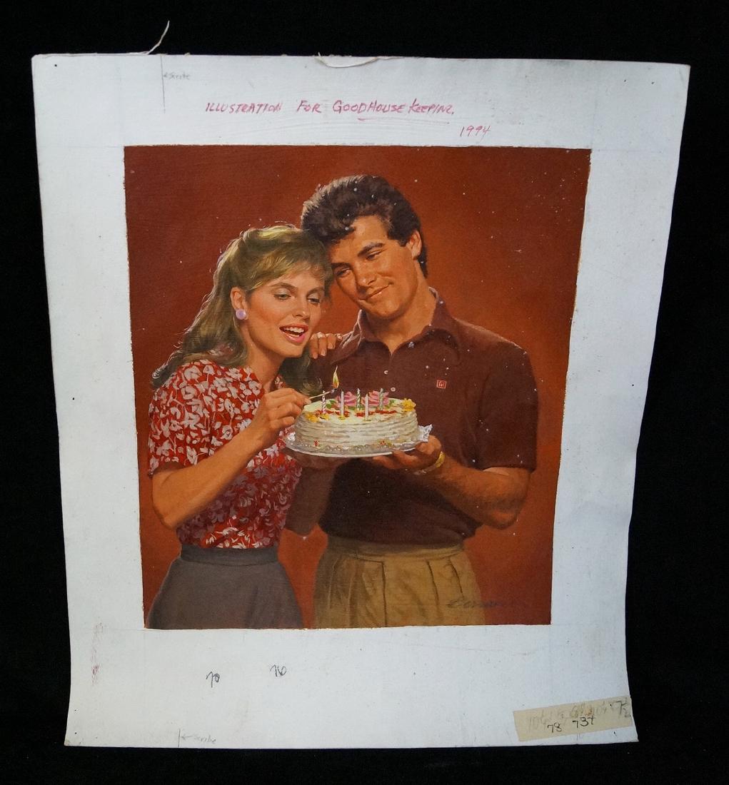 BERRAN SGN. ILLUSTRATION OIL ON ARTISTS BOARD FOR GOOD (1 of 4)