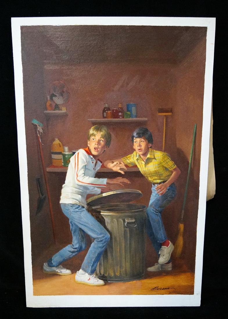 BERRAN SGN. ILLUSTRATION OIL ON ARTISTS BOARD "NUTTY & (1 of 4)