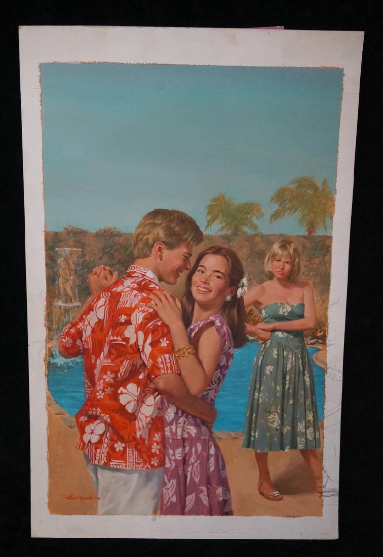 BERRAN SGN. ILLUSTRATION OIL ON ARTISTS BOARD "SUNSET (1 of 6)