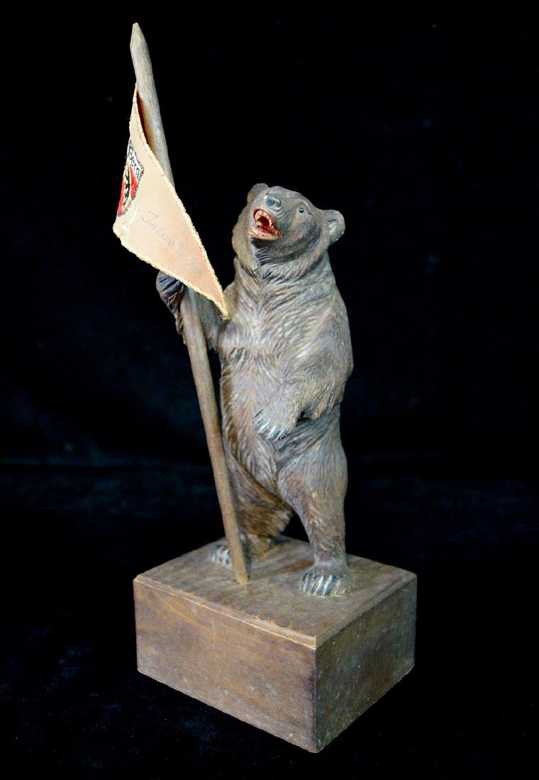 BLACK FOREST STANDING BEAR WITH FLAG (1 of 8)