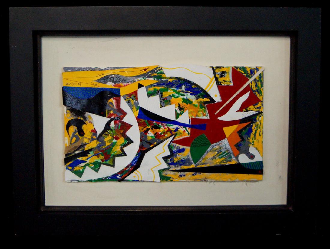S. ZAYON SGN. MIXED MEDIA ABSTRACT (1 of 2)