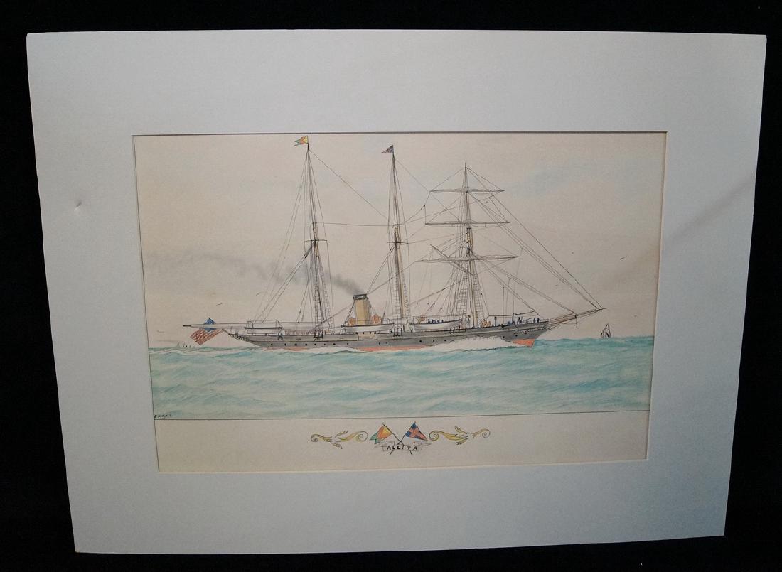 E.H. DIXEY SGN. PENCIL & WATERCOLOR (1 of 5)