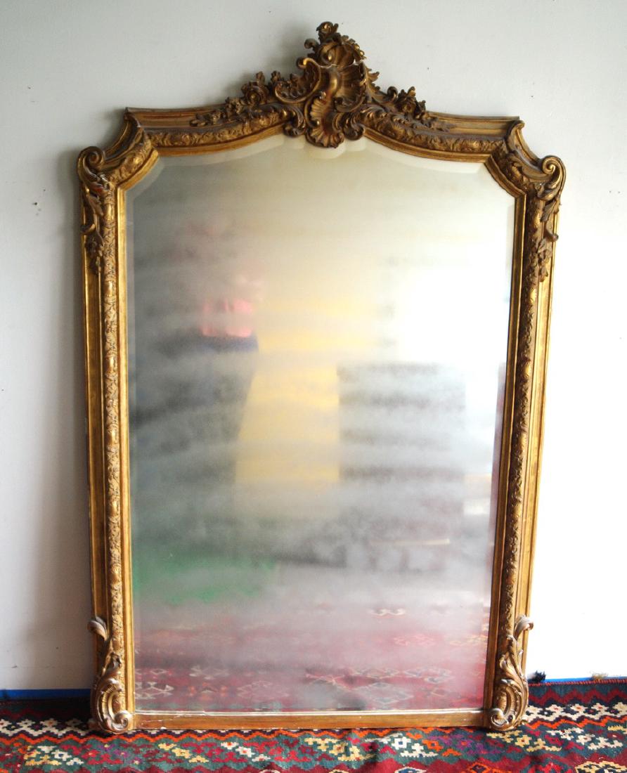 GILT FRAME BEVELED GLASS MIRROR (1 of 6)