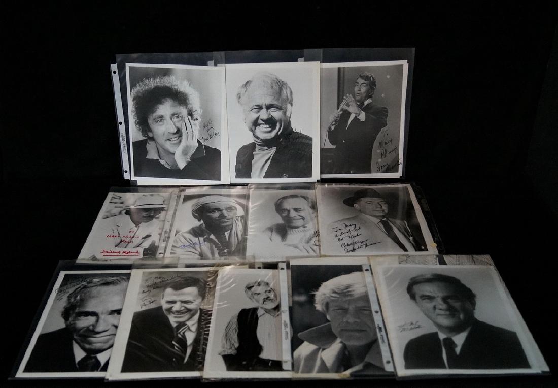 24 AUTOGRAPHS MALE MOVIE STARS INC. C. HESTON: 24 AUTOGRAPHED PHOTOS MALE MOVIE STARS INC. C. HESTON, M. ROONEY, DEAN MARTIN, ALDO RAY, ETC.