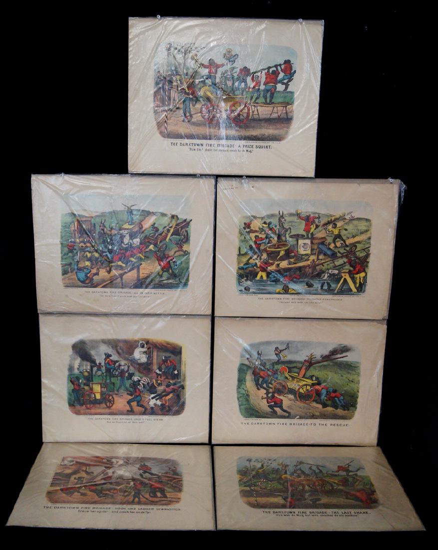 7 OF CURRIER & IVES DARKTOWN FIRE BRIGADE SERIES (1 of 5)