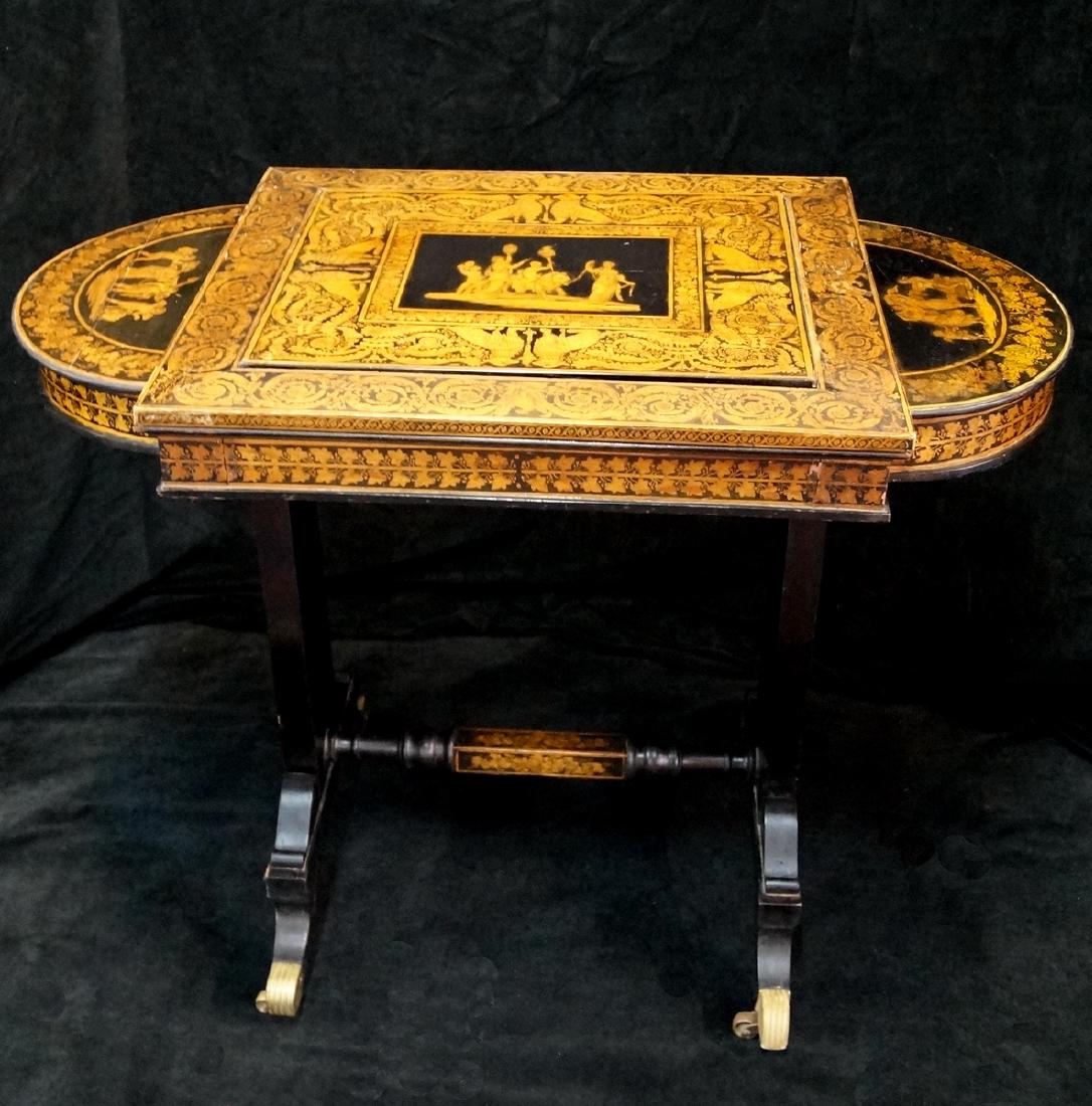 REGENCY NEO CLASSICAL DECORATED GAMES TABLE: REGENCY NEO CLASSICAL DECORATED GAMES TABLE 29"H 35"W 20"D