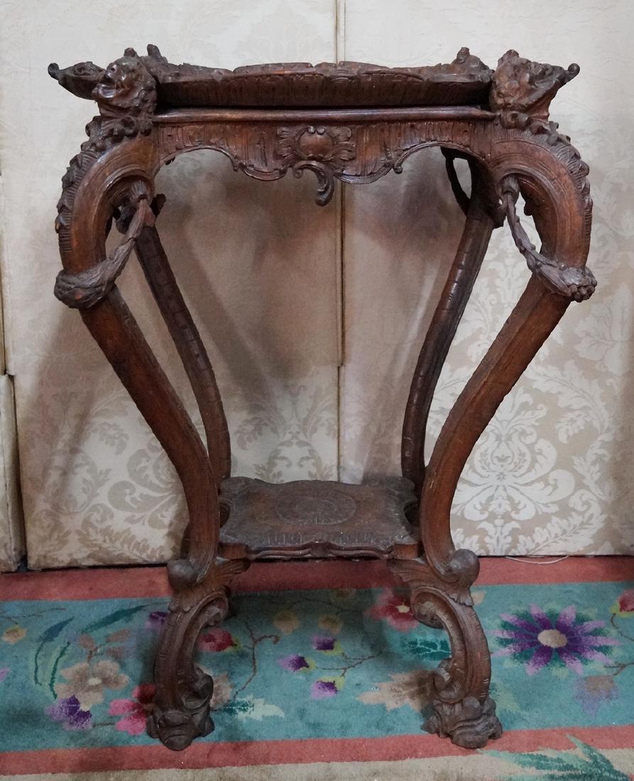 19TH C. ITALIAN CARVED TRAY TOP TABLE: 19TH C. ITALIAN CARVED TRAY TOP TABLE 28' X 22 X 17D