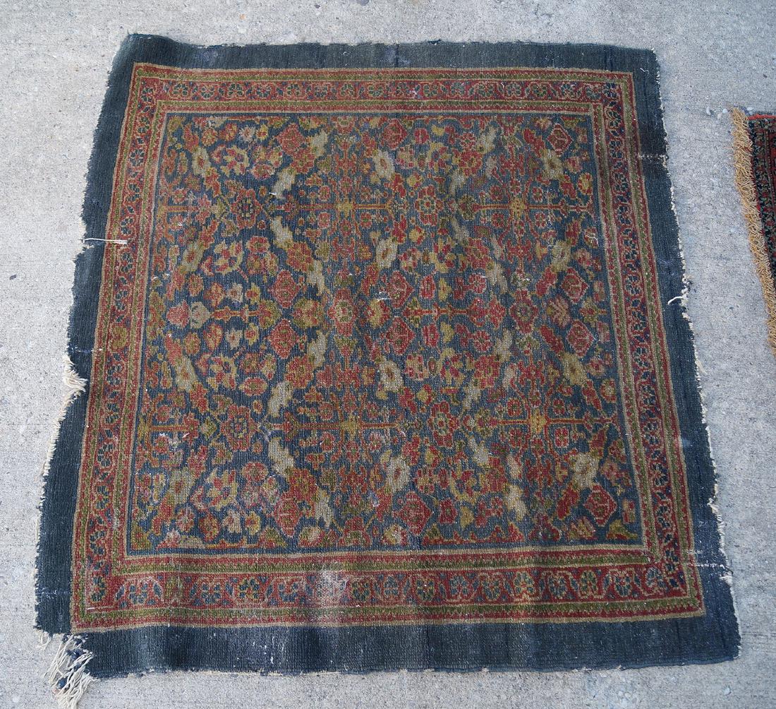 ANTIQUE PRAYER RUG: ANTIQUE GREEN PRAYER RUG 2'8" X 2'