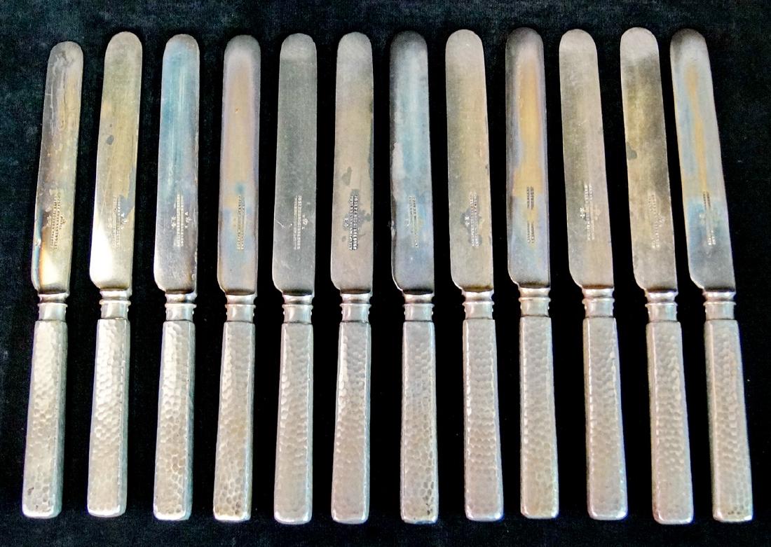 12 PC. JOSEPH RODGERS & SONS STERLING SILVER HANDLED: 12 PC. JOSEPH RODGERS & SONS STERLING SILVER HANDLED KNIVES