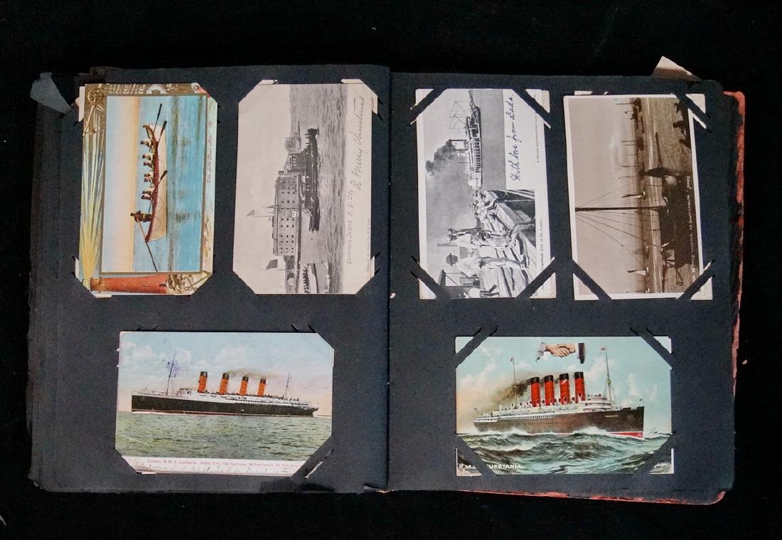 POSTCARD ALBUM "SHIPS": POSTCARD ALBUM SHIPS ( 160+) INC. STEAM, PADDLE WHEELER, SAIL, ETC.