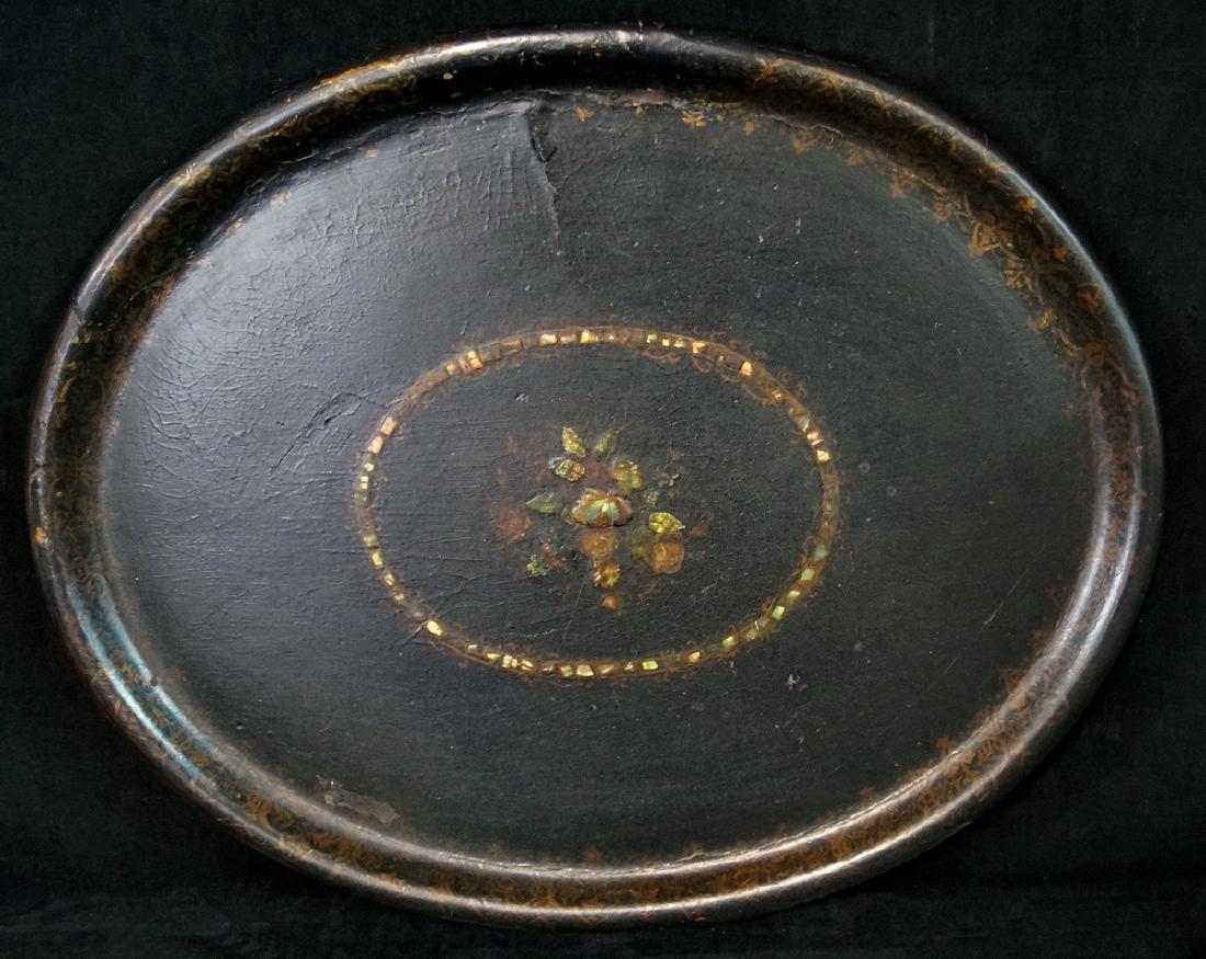 PAPIER MACHE TRAY: PAPIER MACHE TRAY 29"L 24"W