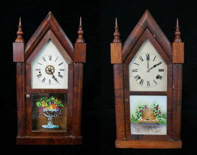 2 STEEPLE CLOCKS ( 1 WATERBURY): 2 STEEPLE CLOCKS ( 1 WATERBURY) 20' X 10"