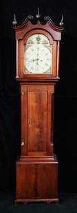 ANTIQUE AMERICAN MAHOGANY TALLCASE CLOCK: ANTIQUE AMERICAN MAHOGANY TALLCASE CLOCK 84"H