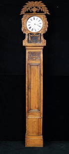 MORBIER GRANDFATHER CLOCK: MORBIER GRANDFATHER CLOCK 90"H 18"W 6"D