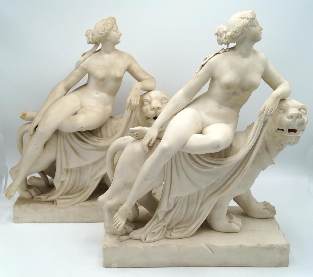 PR. PARIAN NUDES ON LIONS COPELAND (?): PR. PARIAN NUDES ON LIONS COPELAND (?) 14"H 13"W 5.5"D