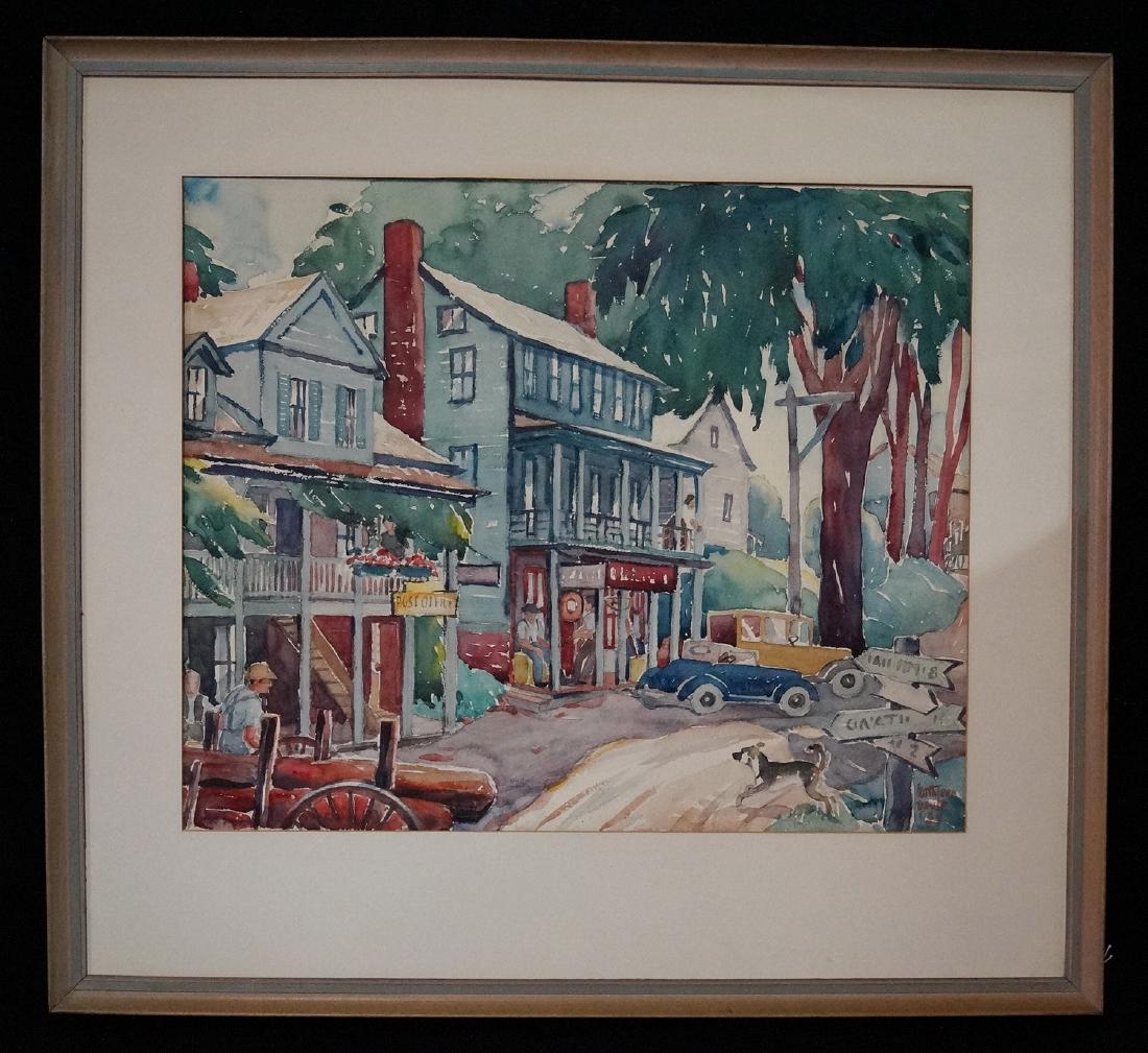 WATERCOLOR CALIFORNIA COUNTRY SCENE" SGN. RUTH LEON (?): WATERCOLOR CALIFORNIA COUNTRY SCENE" SGN. RUTH LEON (?)18X22"