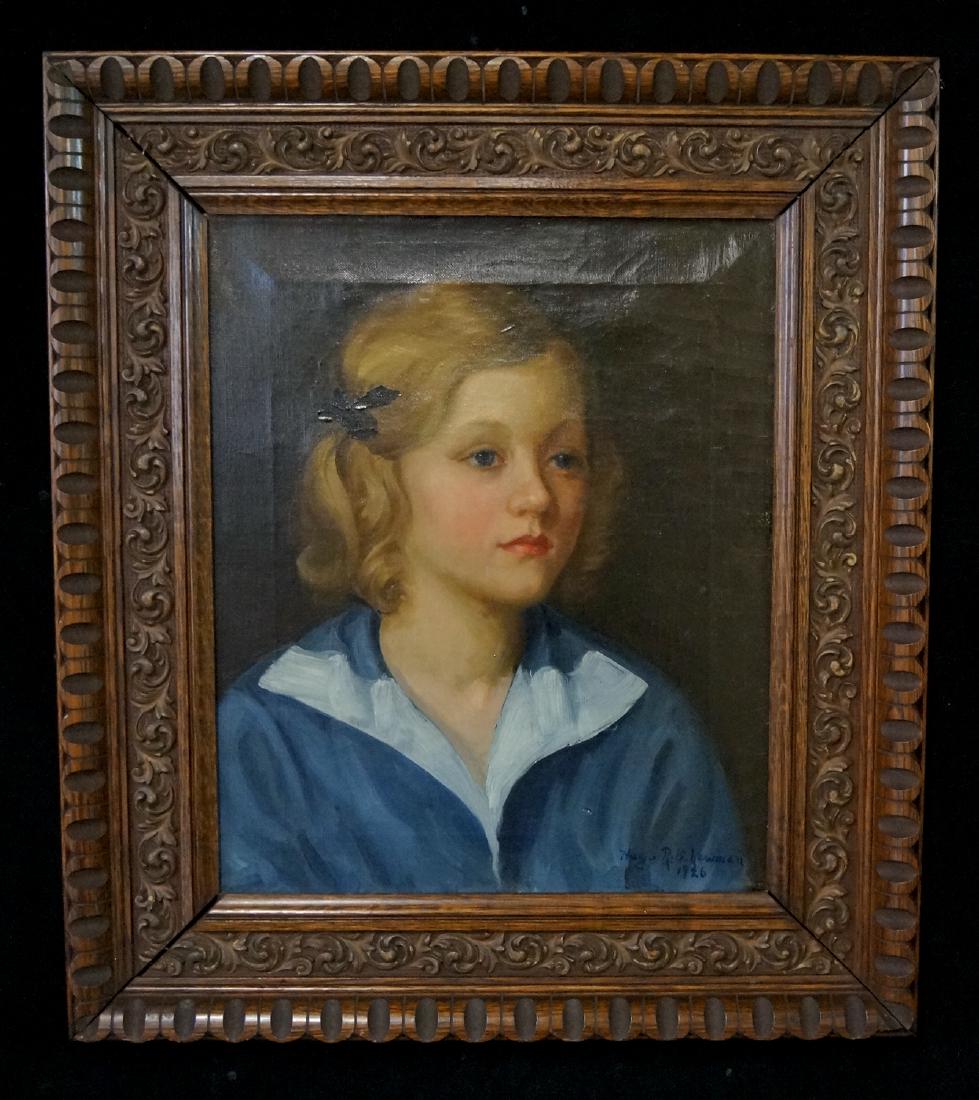 OIL ON CANVAS BEARS SIGNATURE HUGO RB NEWMAN PORTRAIT (1 of 9)